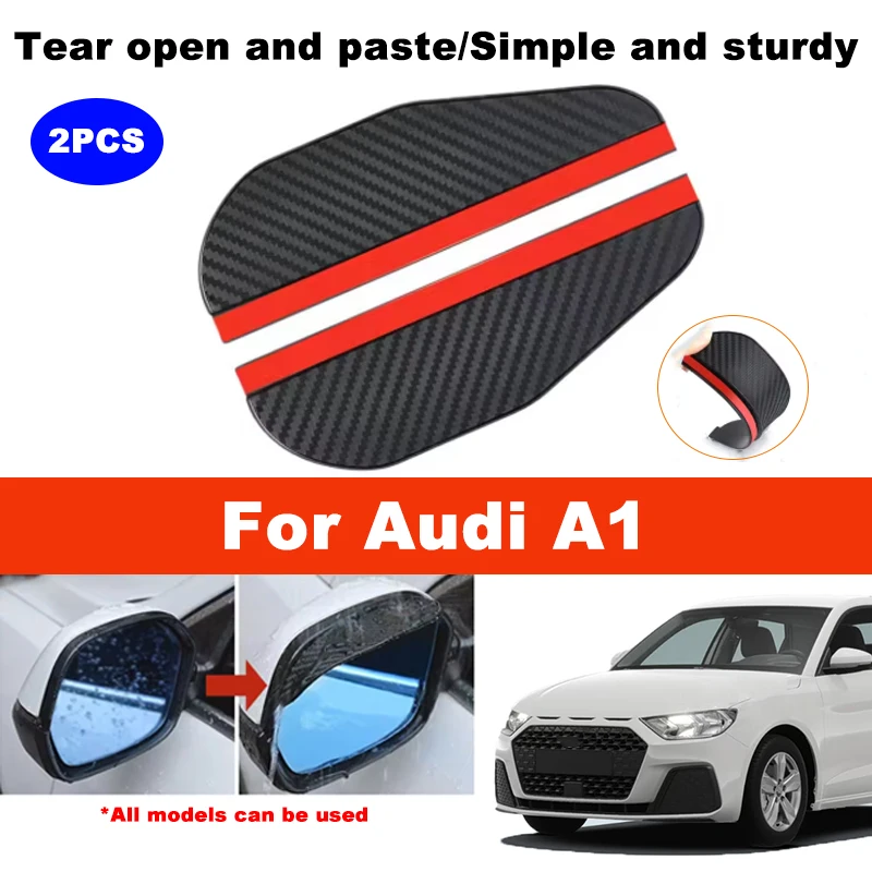 

2 pieces of carbon fiber patterned car rearview mirror rain eyebrow sun visor For Audi A1 car rearview mirror accessories