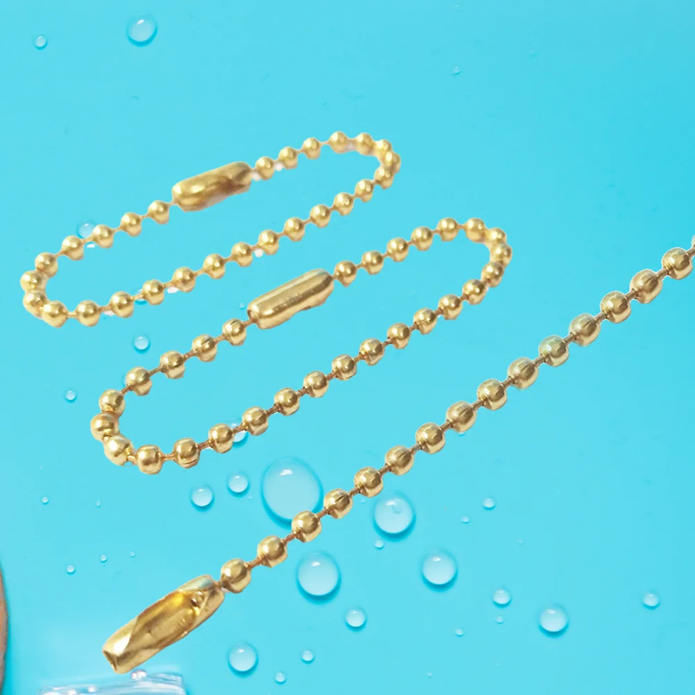 100 PCS Connector Adjustable Metal Bead Steel Chain Necklace Key Pendant Golden