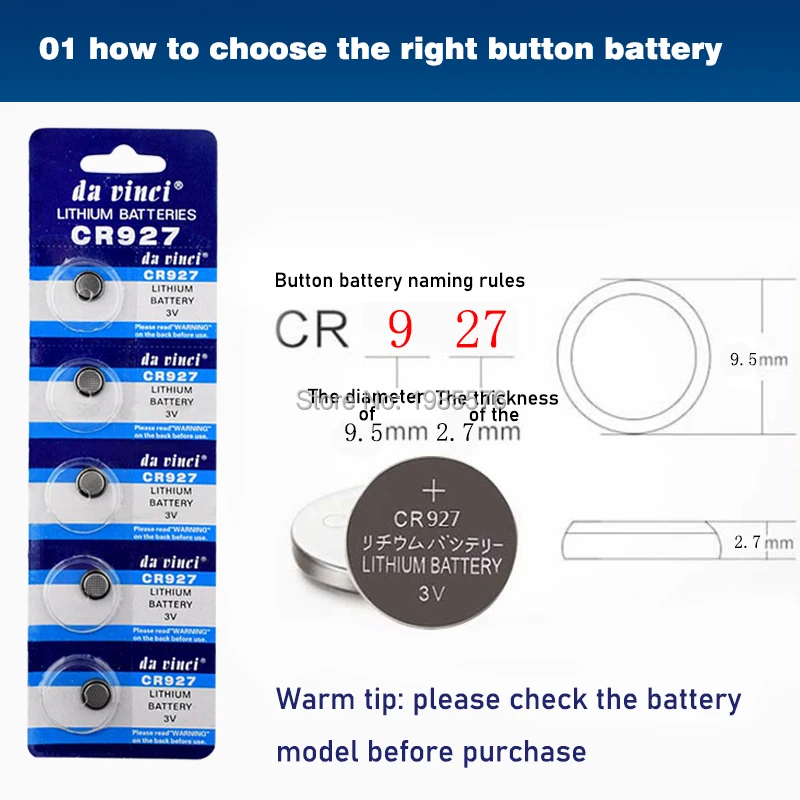 20 قطعة 3v 927 الكهربائية لعبة حاسبة Cr927 927 ECR927 5011LC DL927 BR927 KCR927 LM927 التحكم عن بعد LED ضوء البطارية