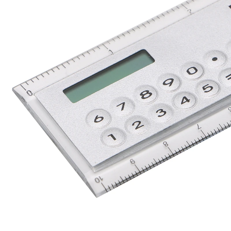 Mini Calculator with Magnifier Ruler Ultra-Thin Solar Energy Multifunction for School Office Electronic Desktop Dropship