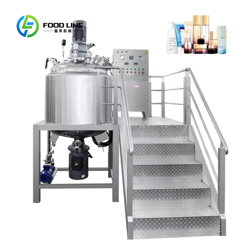 Custom Multifunctional Vacuum Homogenizer Emulsifier Mixer for Cosmetic Lotion Cream Shampoo Making Machine 500L Stainless Steel