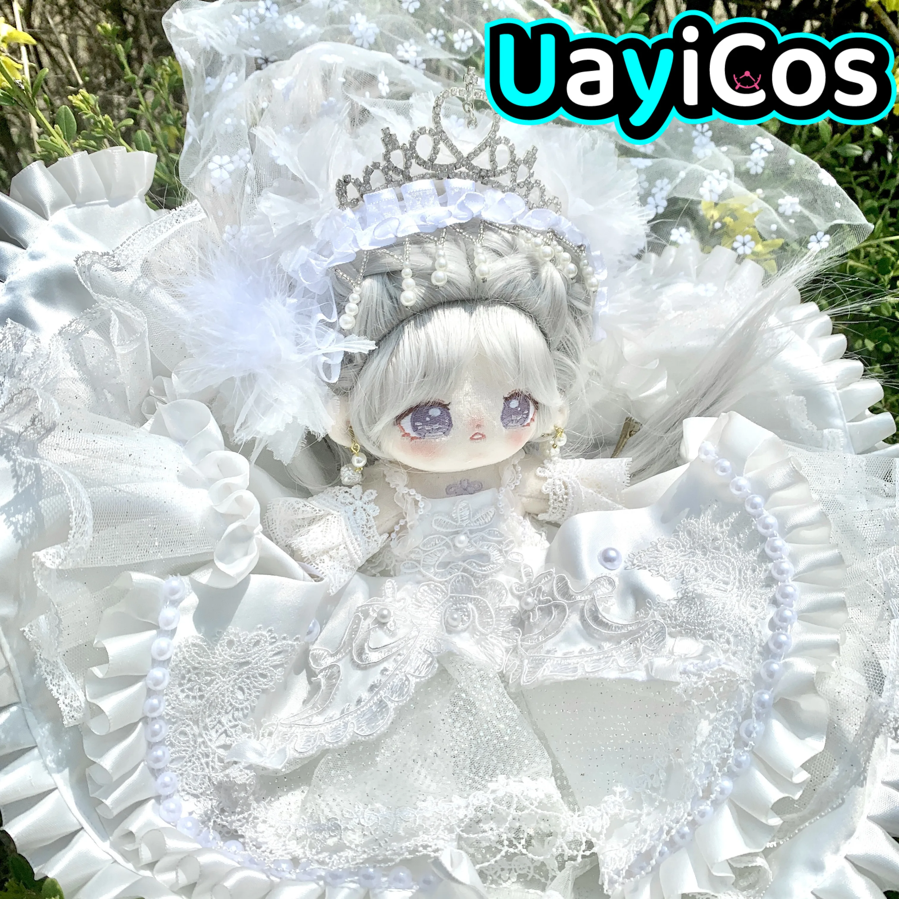 

Одежда для кукол 20 см, милая вуаль, юбка с короной, платье, костюм, мягкие плюшевые аксессуары для кукол, аниме-игрушка, детский подарок на Хэллоуин