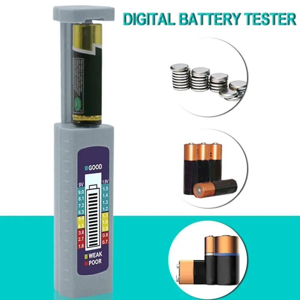 Digital Battery Tester LCD Display Battery Capacitance Diagnostic Tool Battery Tester Check AAA AA Button Cell Universal