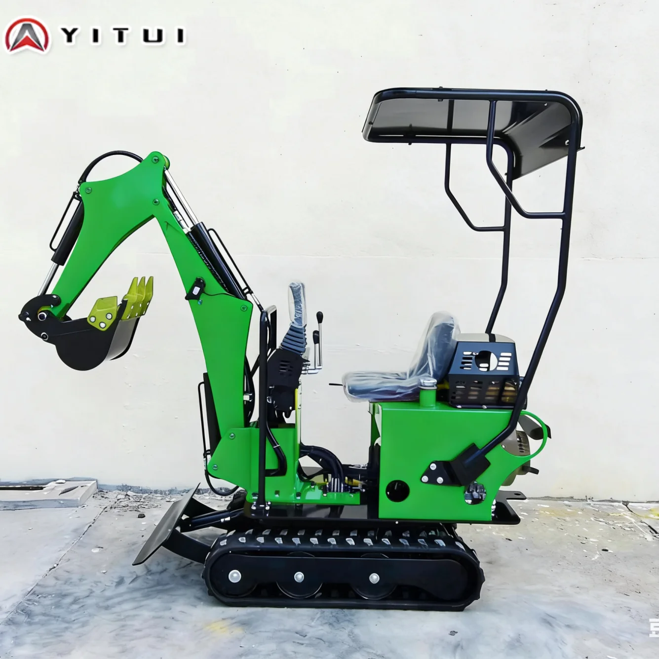 Miniexcavadora compacta personalizada, excavadora pequeña de 0,8 toneladas con pistas de goma para construcción de jardín, paisajismo de granja