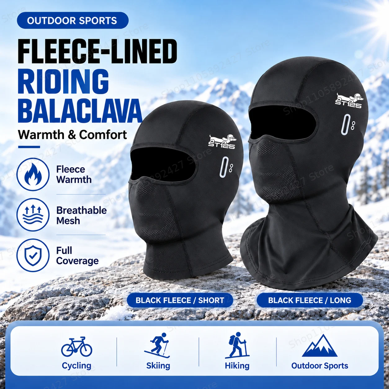 Motorcycle Balaclava Winter Warm Sports Full Face Mask Inner Hat For Honda DAX ST125 ST 125