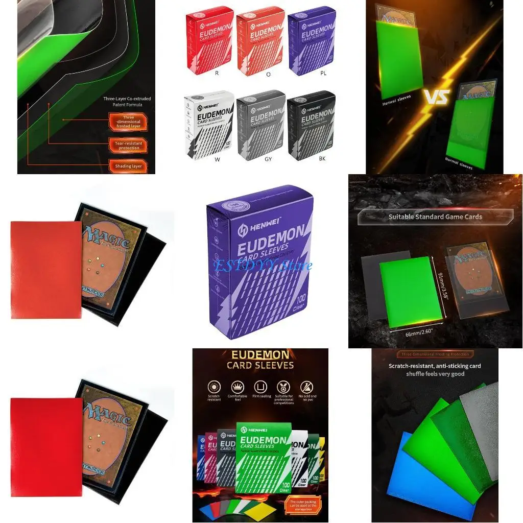 G6DE 100 قطعة من واقيات بطاقات التداول لتخزين وعرض بطاقات الألعاب