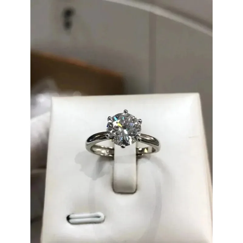 

6.5mm GRA and Jewelry Certificated Holycome Rings GRA DEF VVS1 Round Cut Moissanite Rings 925 Sterling Silver Direct Selling