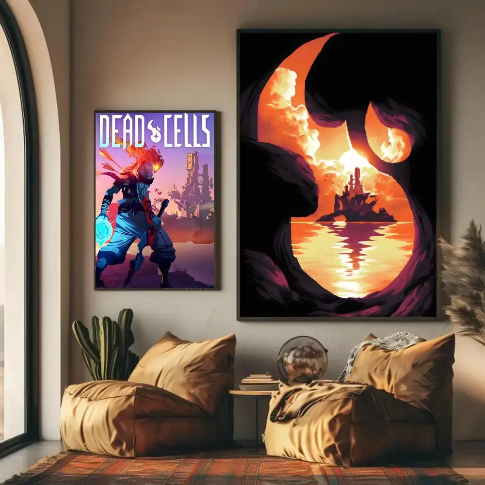 D-Dead Cells Poster Self-adhesive Wall Mural Art Waterproof Sticker For Bar Room Decor High Quality Print Gift