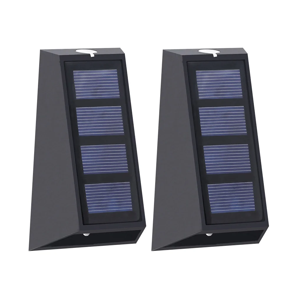 

2Pcs Solar Wall Light Outdoor Waterproof IP65 LED Garden Fence Stair Doorpost Decorative Lighting Aesthetic ABS Material
