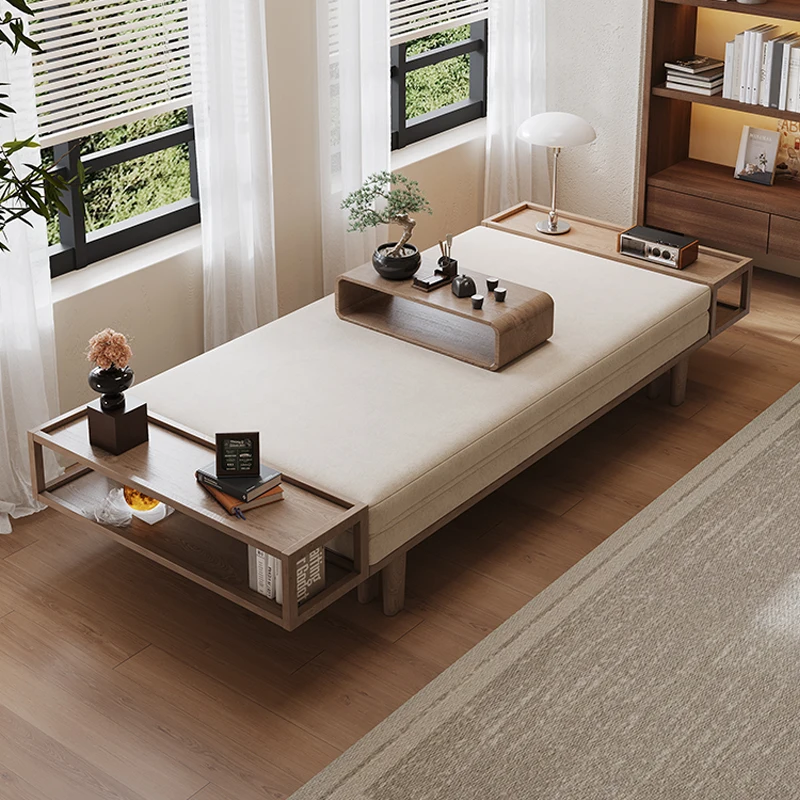 Massivholz-Schlafsofa, zusammenklappbar, doppelter Verwendungszweck, kleine Wohnung, Wohnzimmer,
