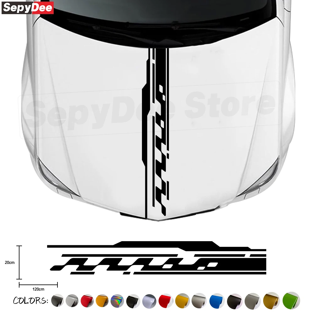 Car Head Engine Cover Sticker Hood Bonnet Creative Lattices Stripe Graphic Vinyl Decals Car Tuning Accessories