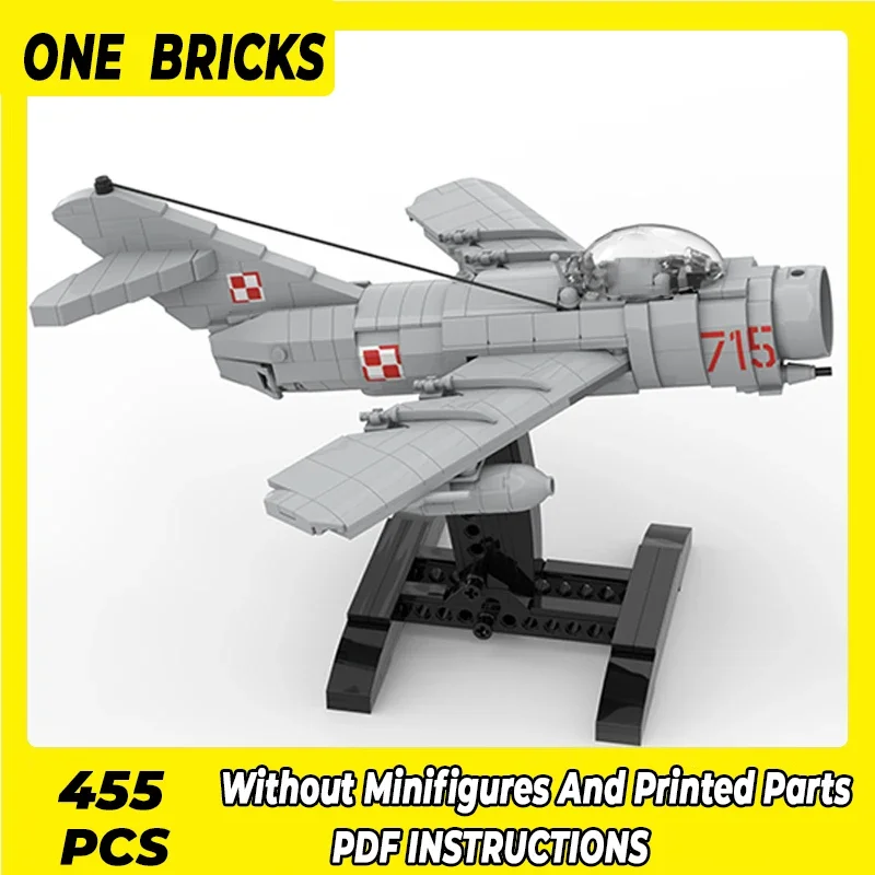 

Moc Building Blocks Military Model MiG-15 Fighter Technical Bricks DIY Assembly Construction Toys For Childr Holiday Gifts