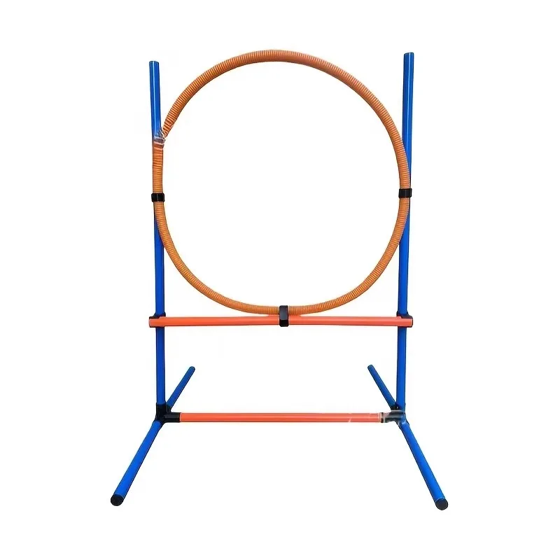 

Sustainable PVC Dog Training Obstacles Waterproof Small Plastic Steel Agility Equipment-Jumping Poles Rings for Competition
