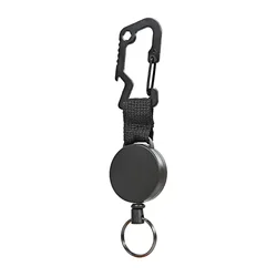 1pcs Retractable Pull Key Ring Chain Belt Clip With Carabiner Reel Card Badge Holder Recoil 55CM Extention for Camping Traveling