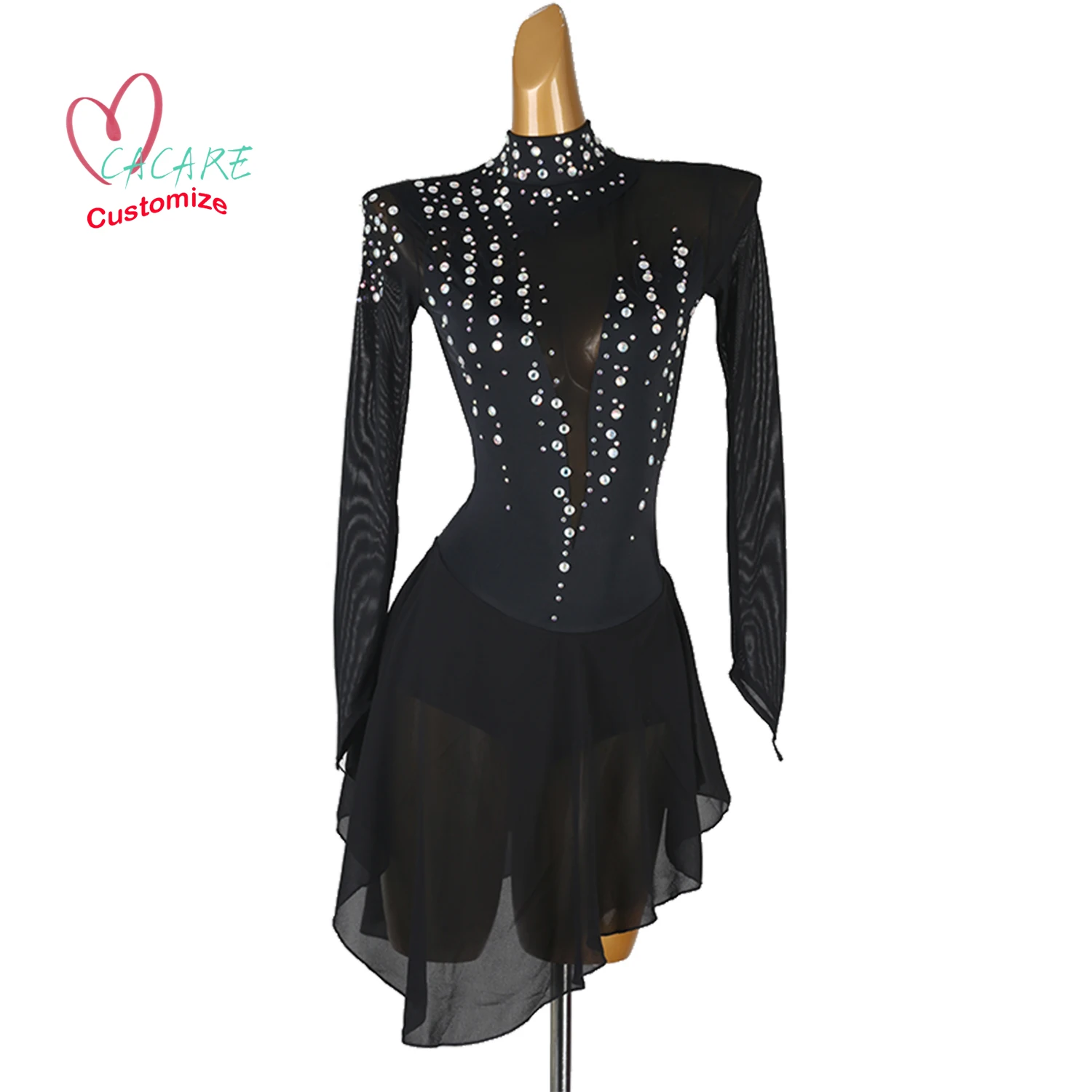 フィギュアスケーターのドレスフィギュアスケート用ラテンダンスドレス女性ダンスウェアステージ衣装服パフォーマンス服ステージ 016