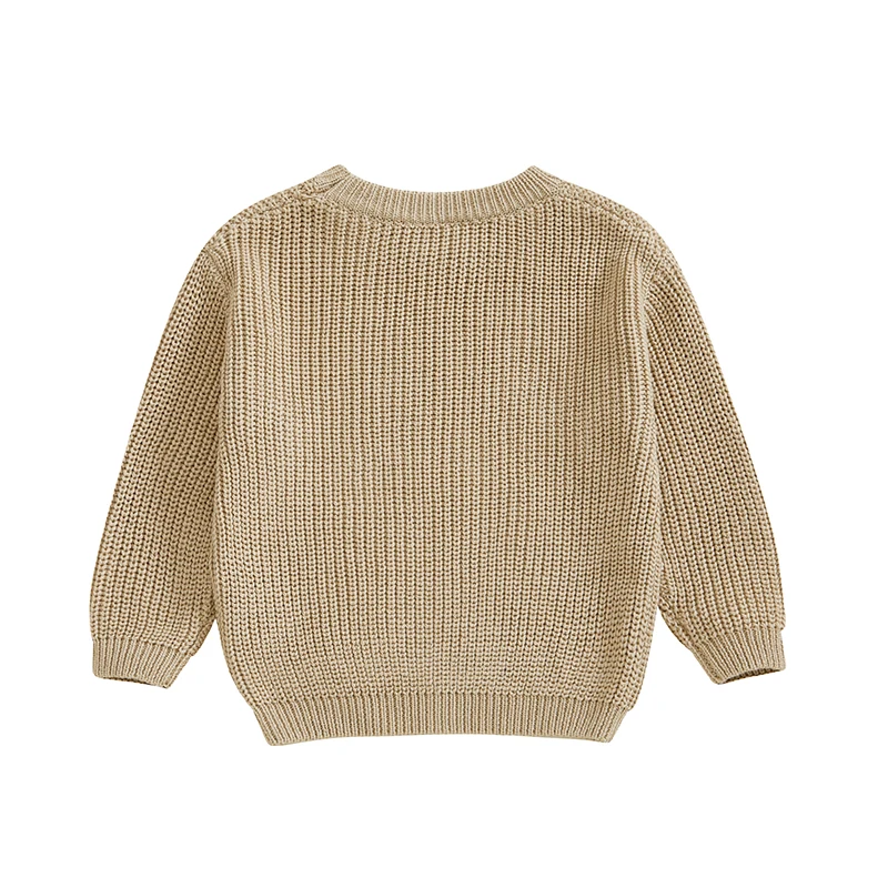 FOCUSNORM Pullover für Kleinkinder, 0–3 Jahre, Mädchen und Jungen, 5 Farben, lässig, Enten-Stickerei, warm, gestrickt, lange Ärmel, Strickwaren – Detail 3