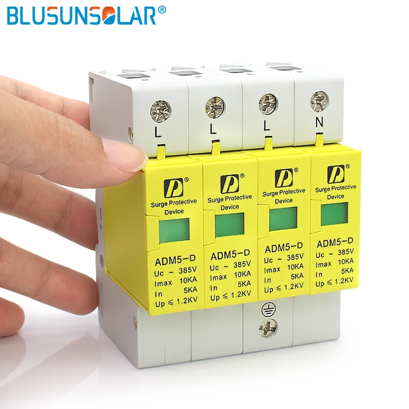 SPD 4P 20KA 110V 220V 380V AC Din Rail SPD Anti-Lightning Voltage Surge Protector Device