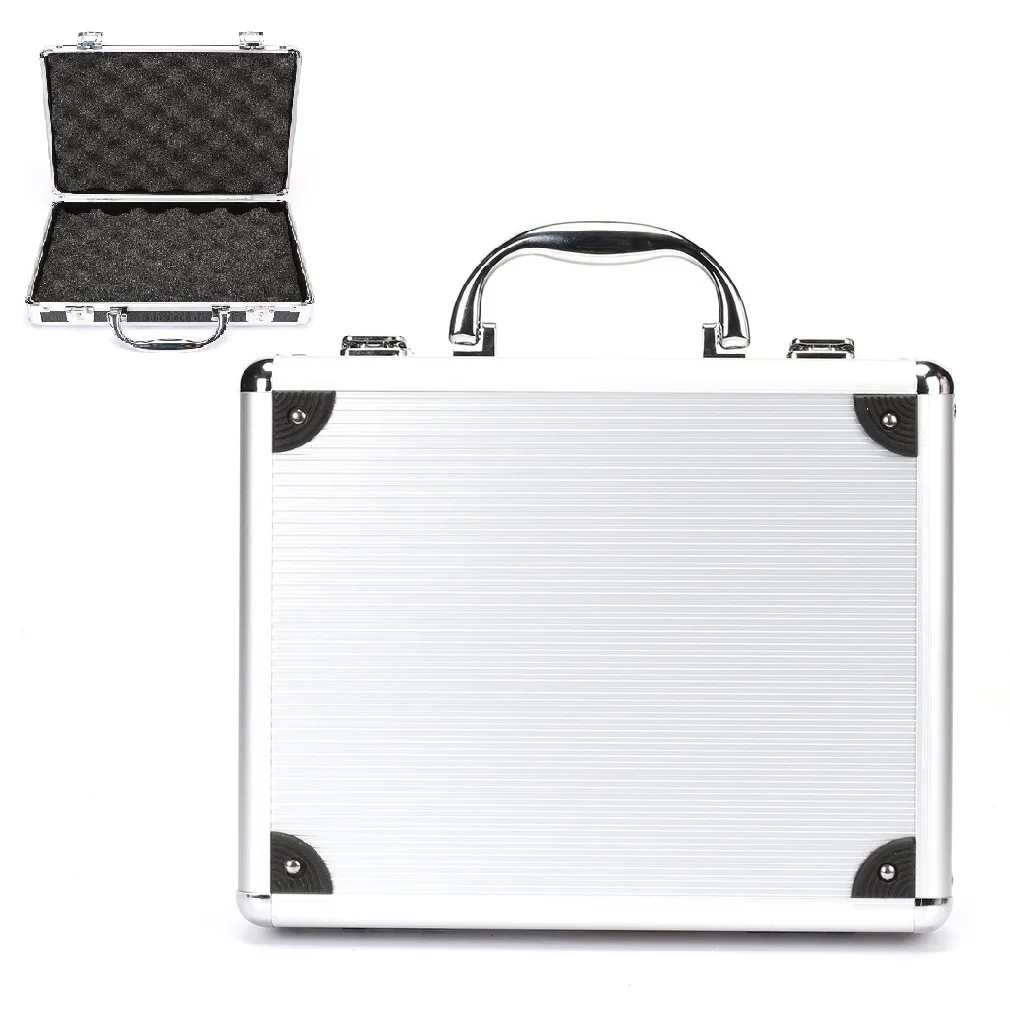28x23x7.5cm Aluminum tool box Portable Instrument box Storage Case with Sponge Lining Handheld Impact resistant ToolBox