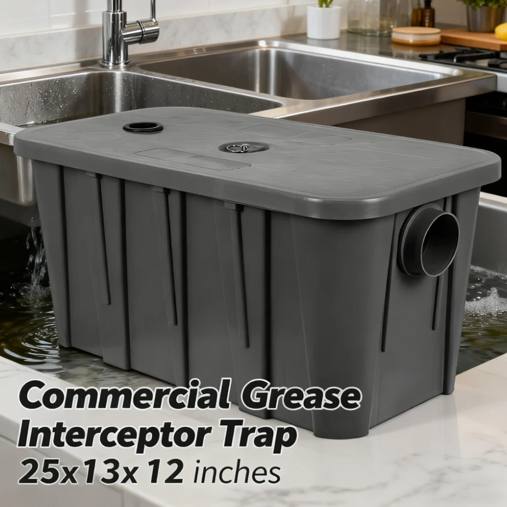 فاصل الزيت والماء البلاستيكي التجاري مع سلة مرشح قابلة للإزالة مجموعة مصيدة الشحوم تمنع قباقيب ورائحة لمطعم المقهى #6