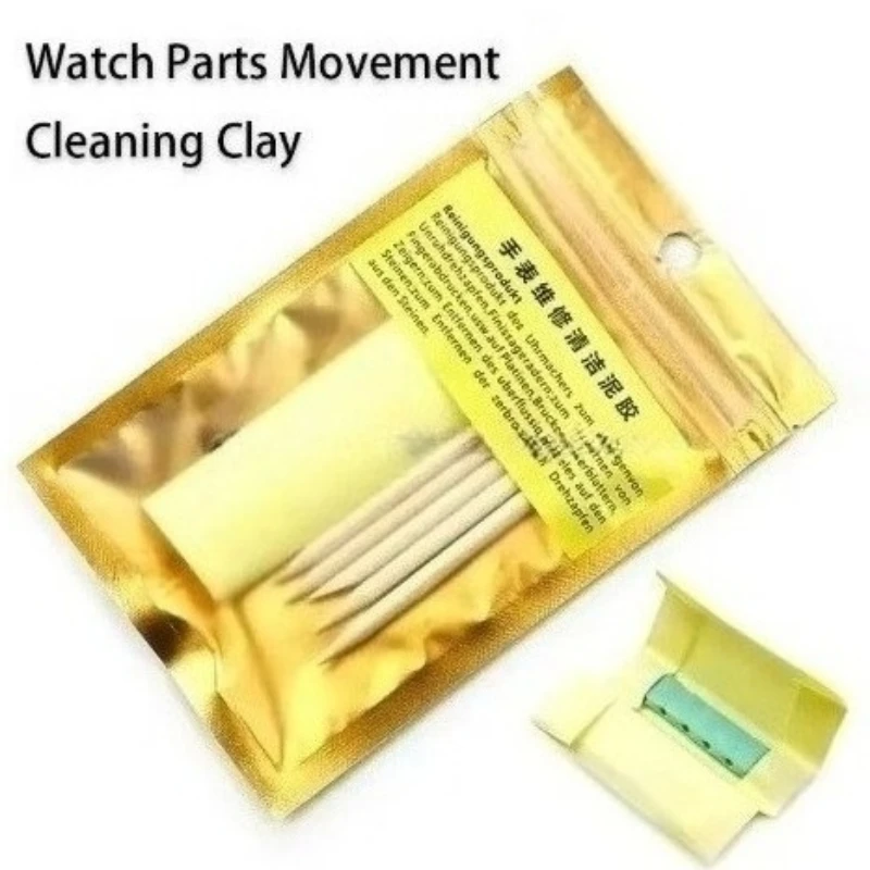 Rubber Putty Cleaner with Wooden Stick Watch Parts Movement Cleaning Clay Wristwatch Decontamination Watchmaker Repair Tool