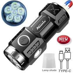 6x Led High Bright Mini Palm Small Flashlight USB Rechargeable Portable Magnet Torch Outdoor Hiking Camping Home Work Car Repai