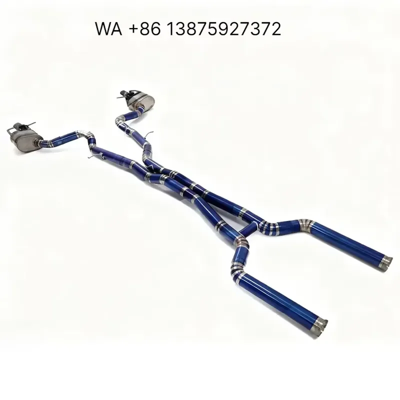Wmwmnu for GT63 X290 Luxury Modified Titanium Mid Rear Section Valved Exhaust Intelligent Valve Control Blue