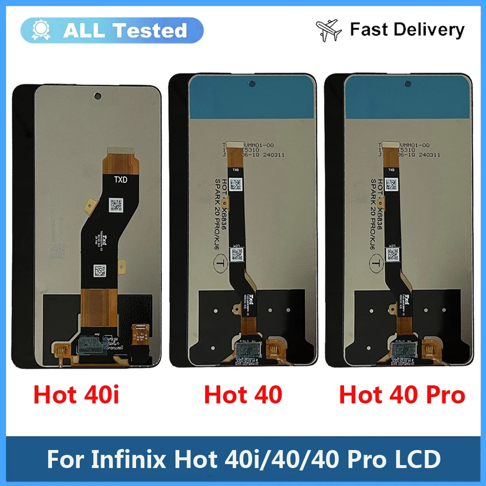 

100% Tested For Infinix Hot 40 Pro X6836 X6837 LCD Display Screen Touch Digitizer For Infinix Hot 40i X6528B Display LCD Parts