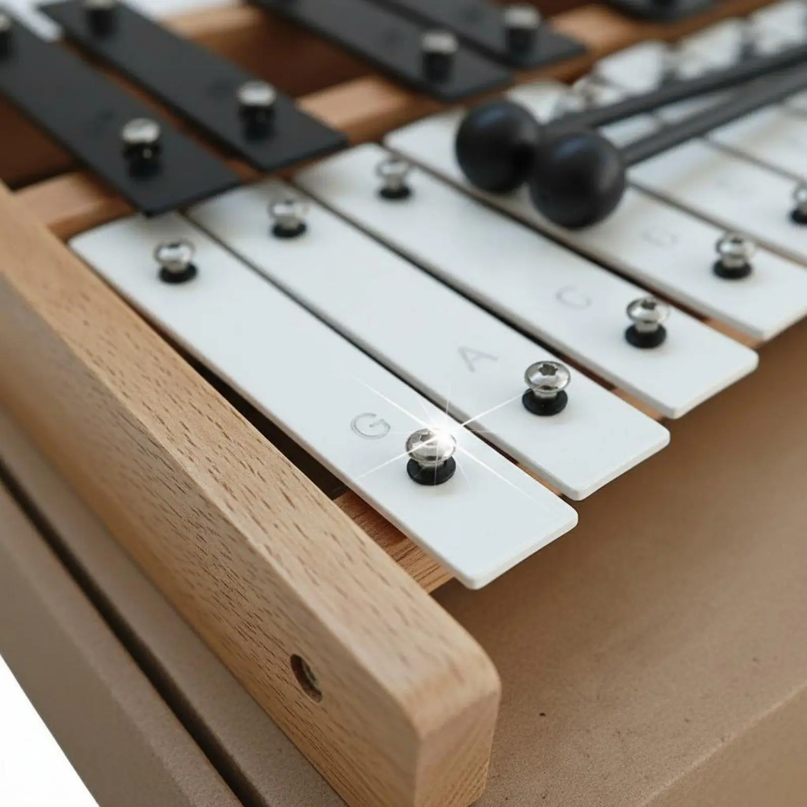 Beech Wood 27 Note Children Music Xylophone Double Row Percussion Instrument with Sticks for School Band