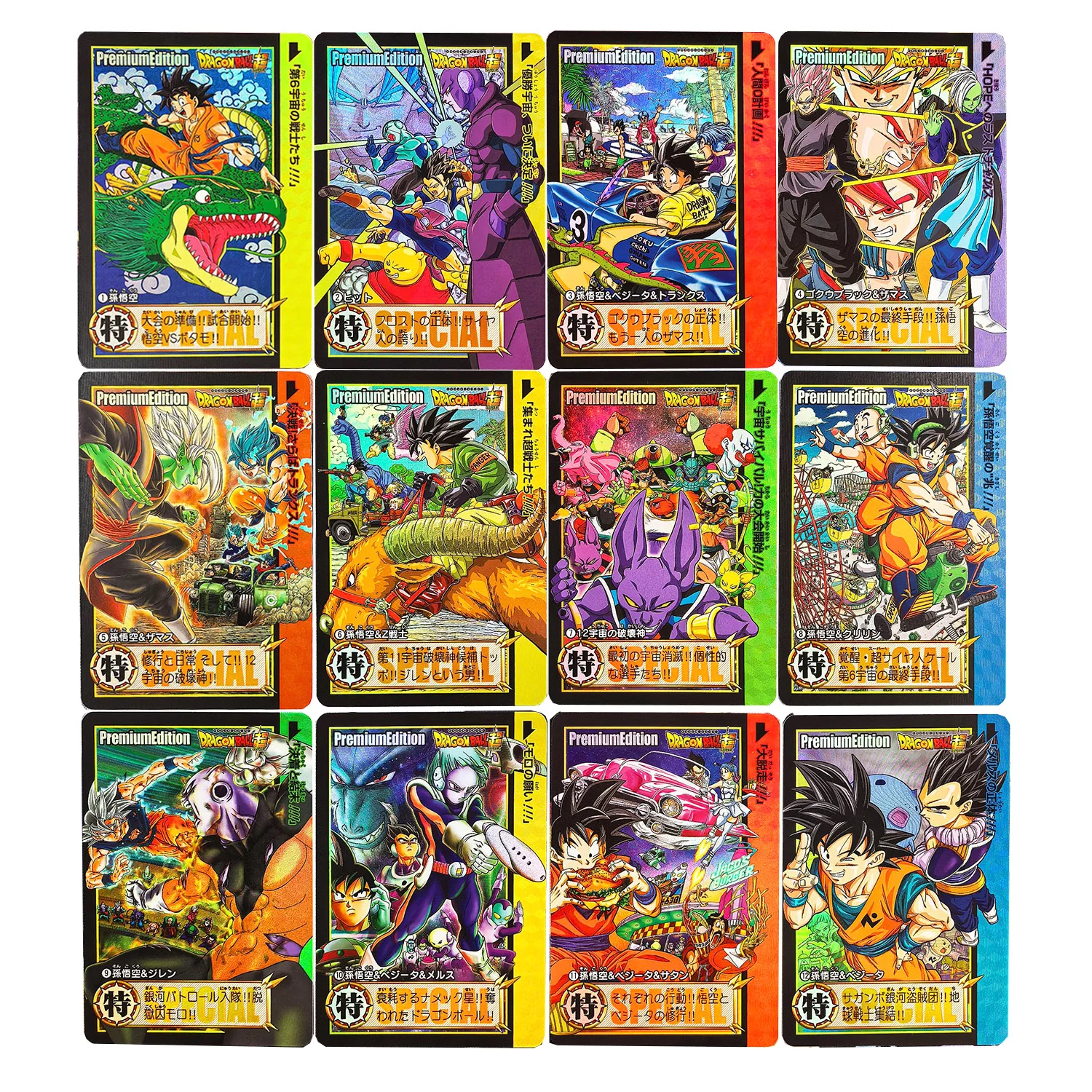 

24Pcs/set Diy Dragon Ball Super Pe Super Saiyan Son Goku Collection Card Refraction Color Flash Vegeta Iv Anime Card Gift Toys
