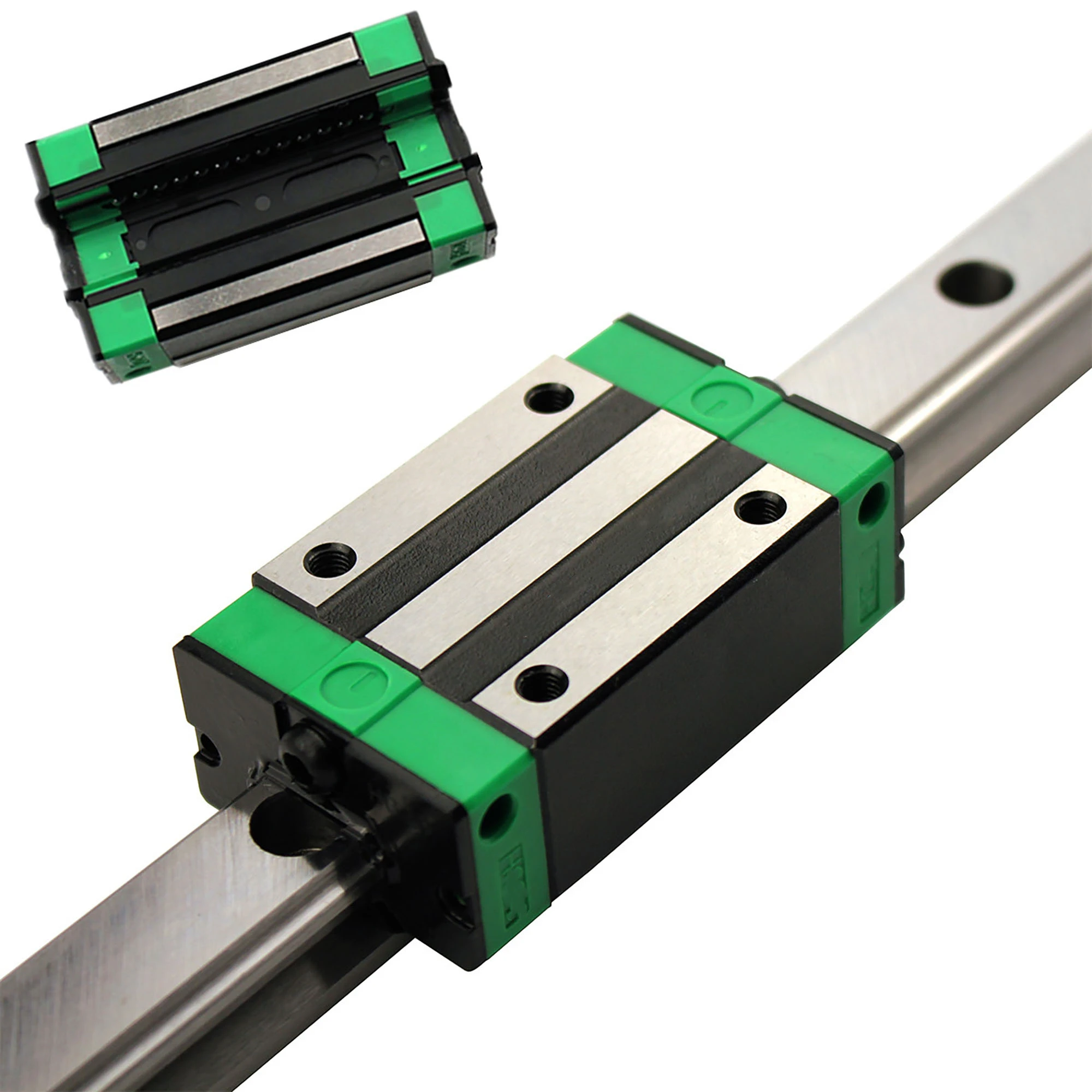 2pc HGR15 HGR20 Linear Guide Rail 200-1500mm + 4pc HGH15CA/HGW15CC HGH20CA/HGW20CC Flange Bearing Blocks For CNC 3d Printer