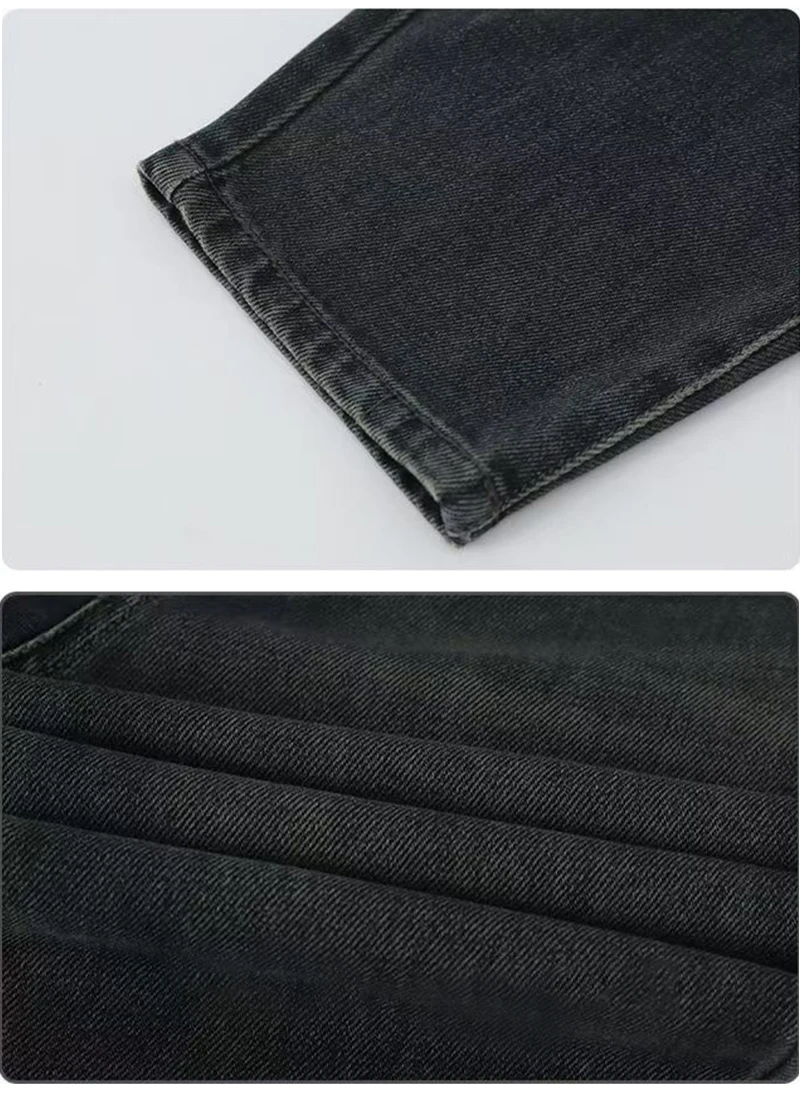 Winter-Jeans für Teenager-Jungen, Plüsch-Warm, 4-14 Jahre, Kinder-Mode, bestickte Buchstaben, Denim-Hose, Herbst, lässige, gerade geschnittene Sporthose – Detail 8
