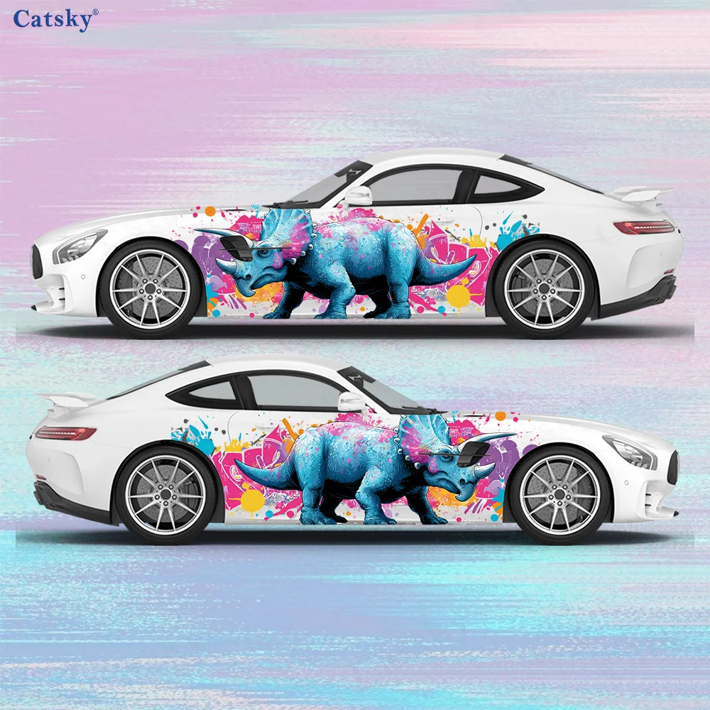 

Colorful Triangle Dragon Car Vinyl Wraps Decal Self-adhesive PVC Sticker Suitable for Trucks SUV Decor Auto Accessories Gift