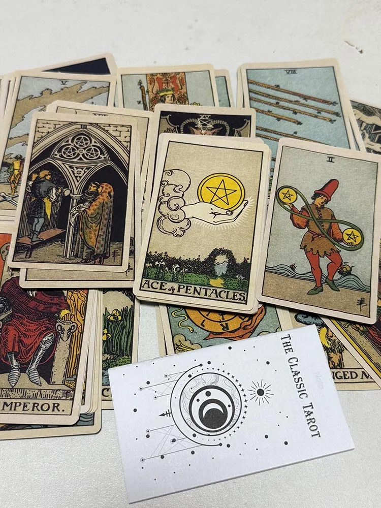 The Classic Tarot Cards A 78 Deck Board Games Mystical Divination Fate Fortune Tarot Cards with Guide Book