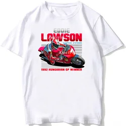 Eddie Lawson 7 GP 500cc t-shirt da equitazione Unisex sciolto uomo manica corta Sport Boy Hip Hop Casual bianco moto Rider Tees