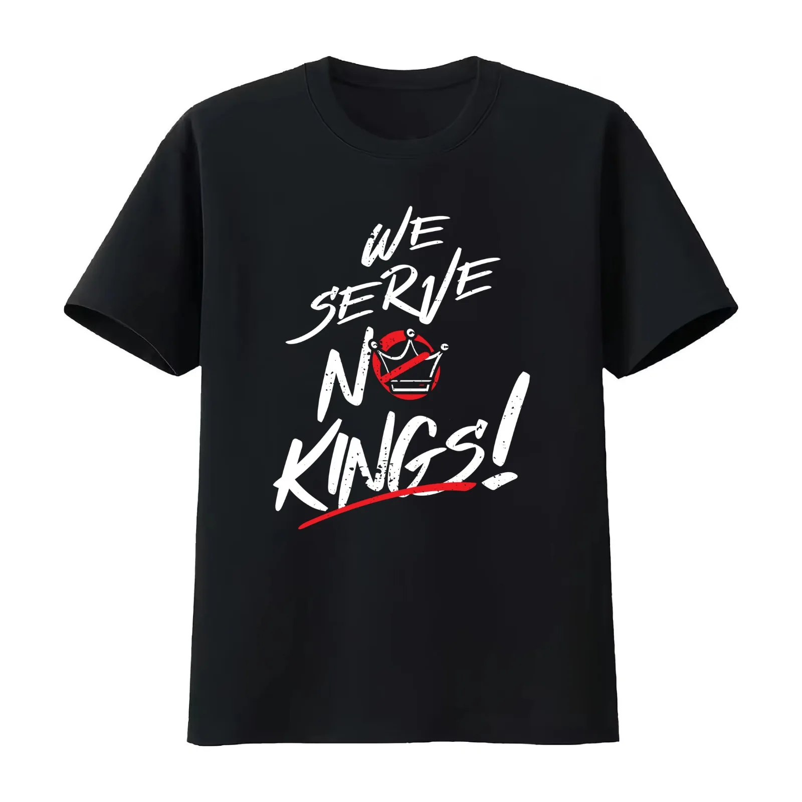 We Serve No Kings! T-Shirt Summer Casual Cotton Tee Oversized Streetwear Tops Vintage Graphic Print Loose Fit Short Sleeve