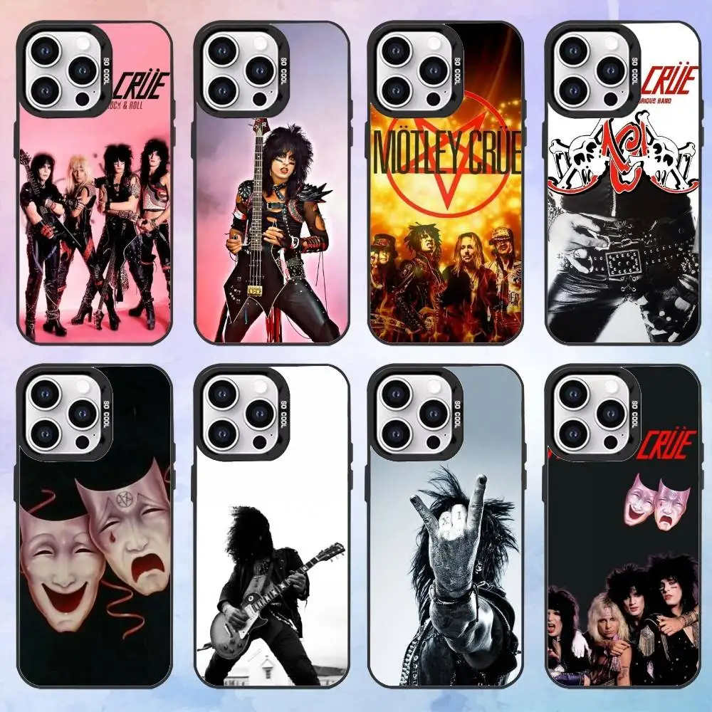 

Rock M-Motley C-Crue Band Phone Case For iPhone17,16,15,14,13,12,11 Plus,Pro Max Black Candy Matte Shockproof Cover