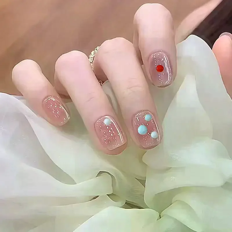 Fashion Colorful Polka Dots Nail Art Summer Dopamine 3D Resin Nail Decorations 100pcs