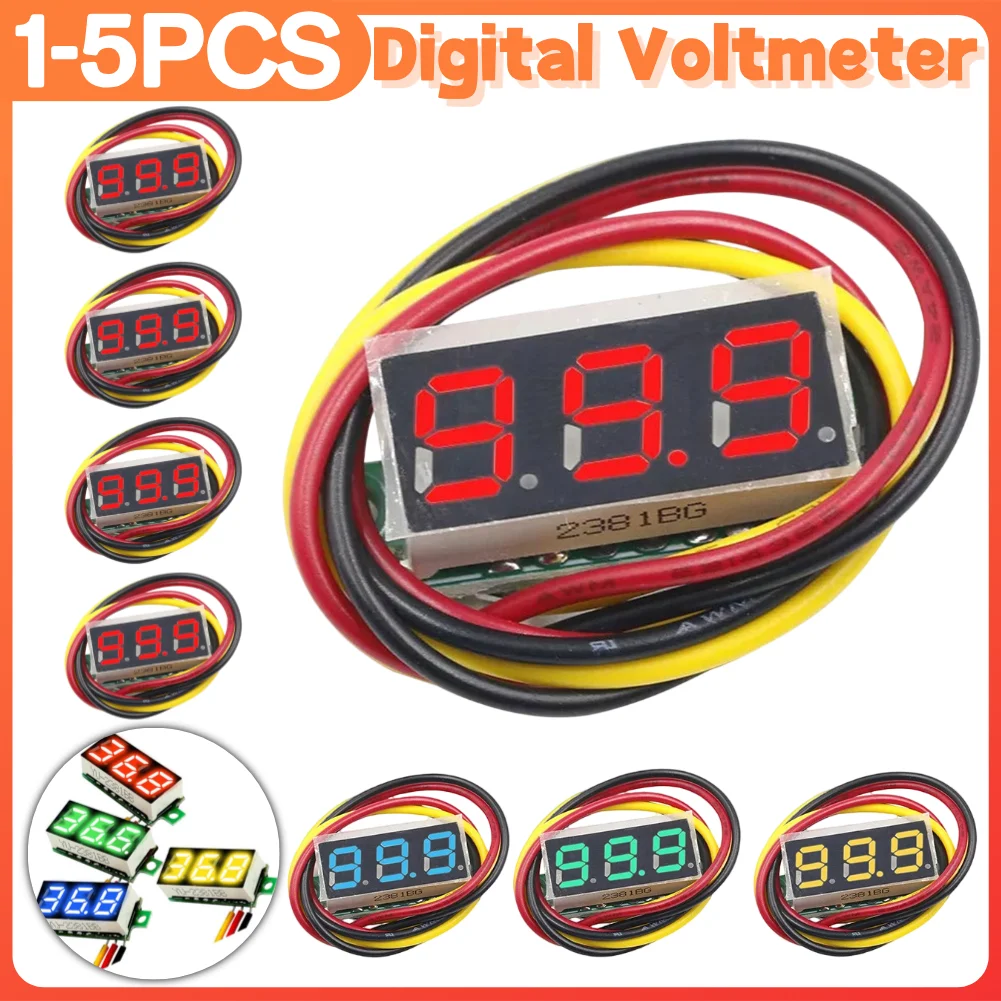 

1-5PCS 3 Wires Digital Voltage Tester LED Screen 0.28Inch DC Voltmeter Accurate Pressure Measurement Reverse Polarity Protection