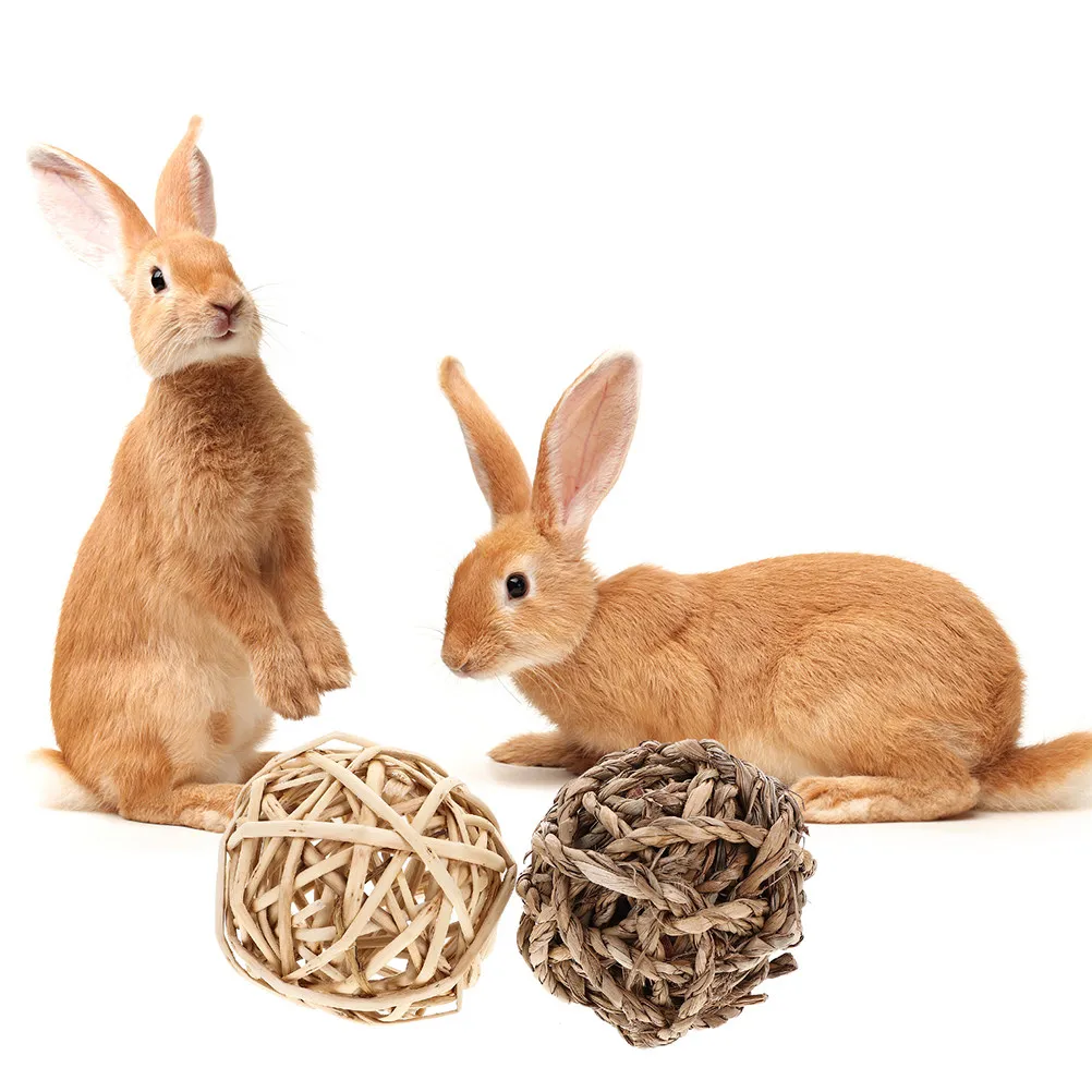 6Pcs Chinchilla Rabbit Chew Grass Balls Chewing Indoor Playground Supply Chinchilla Chew Ball