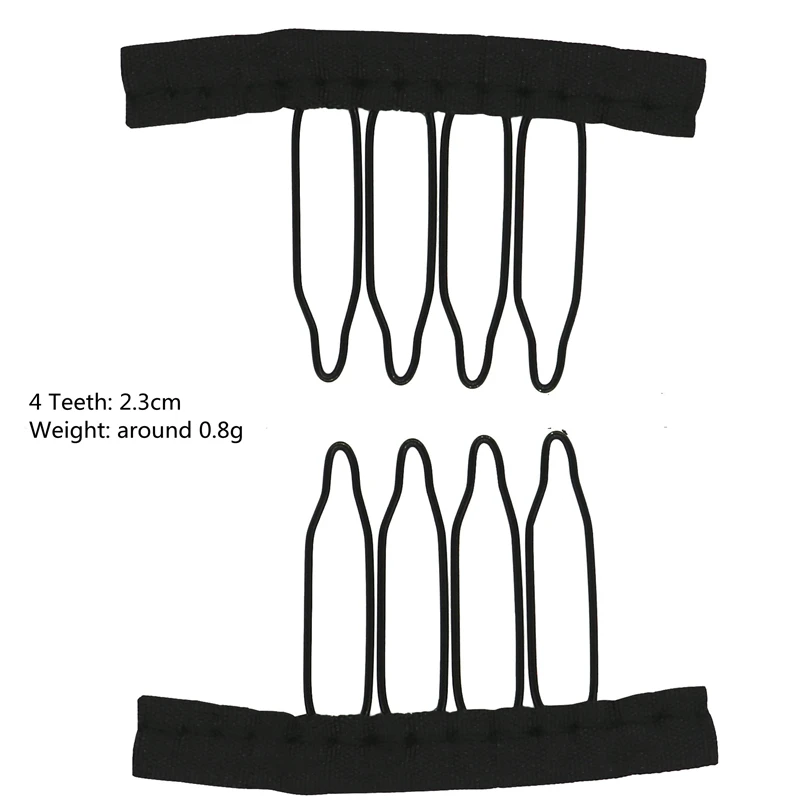 50Pcs Wig Combs To Secure Wig 4-7Teeth Wig Comb Wig Clips With Cloth For Making Wig Caps Steel Material Clips Combs