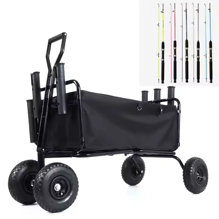 Industrial Angler Utility Trolley | Foldable Steel Frame with Tool Panel and Bait Can Base | Shoreline Porter Workplace