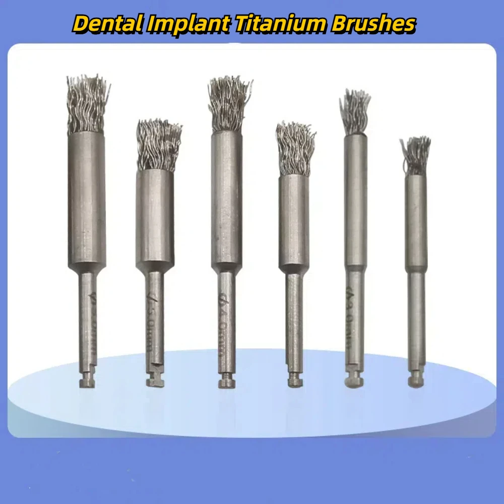 Denture Care Brushes Fixture Cleaning Brush Dental Implant Titanium Brushes Maintenance Cleaning and Restoration Oral Abutment