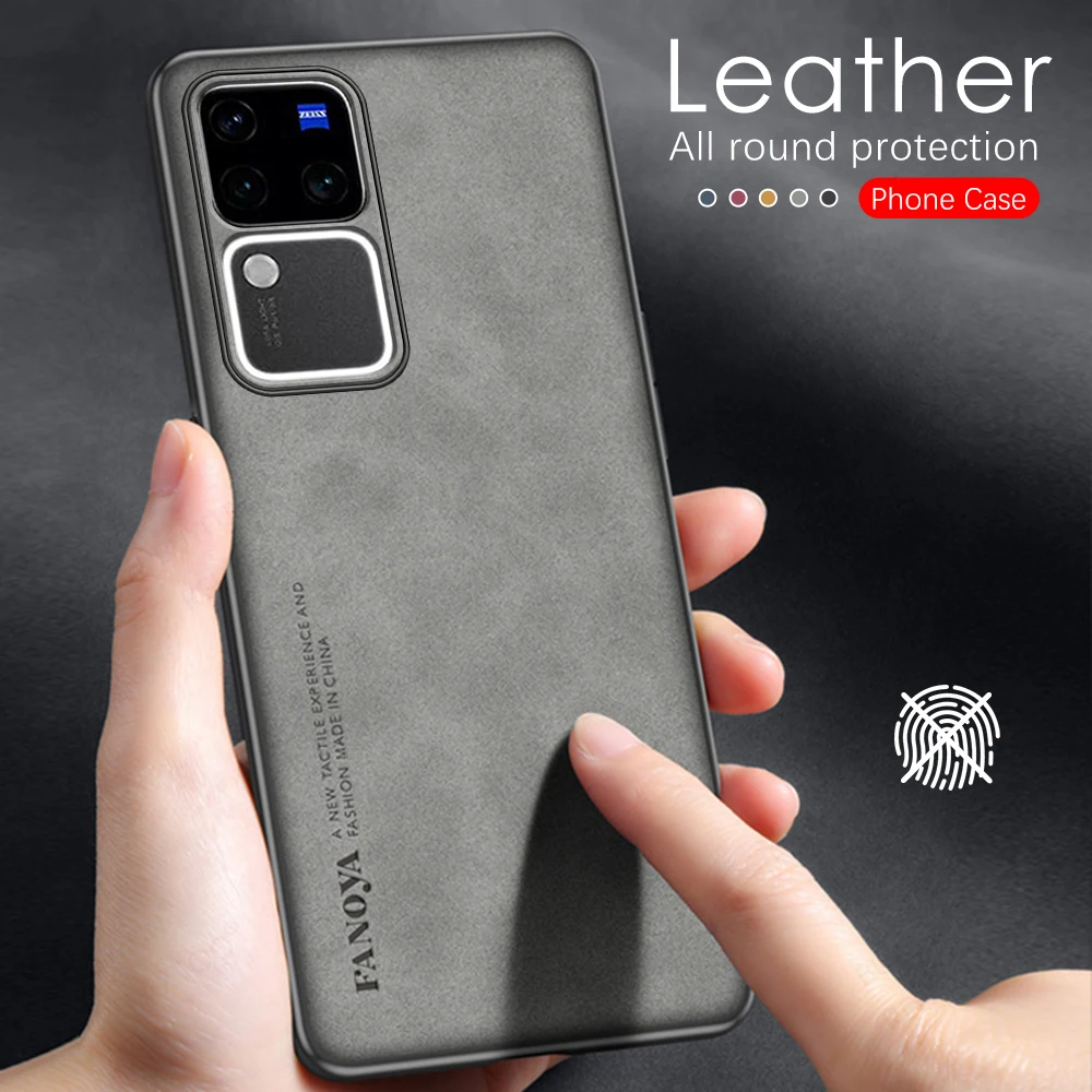 Sheepskin Leather Case For Vivo V30 VivoV30 Pro Back Cover Lens Protection Shell Capas Vovi V30Pro V 30 30V VivoV30Pro 5G Funda