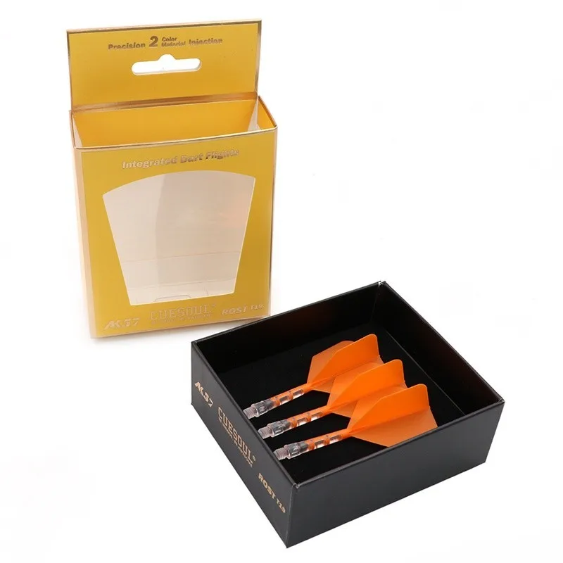 

CUESOUL ROST T19 Integrated Dart Shaft and Flights Big Wing Shape,Set of 3-Orange