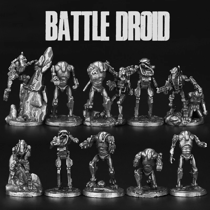 Cupronickel Robot Soldier Action Figures Metal Board Game Piece Miniature Ornament Accessorie Game Piece Creative Figurine Decor