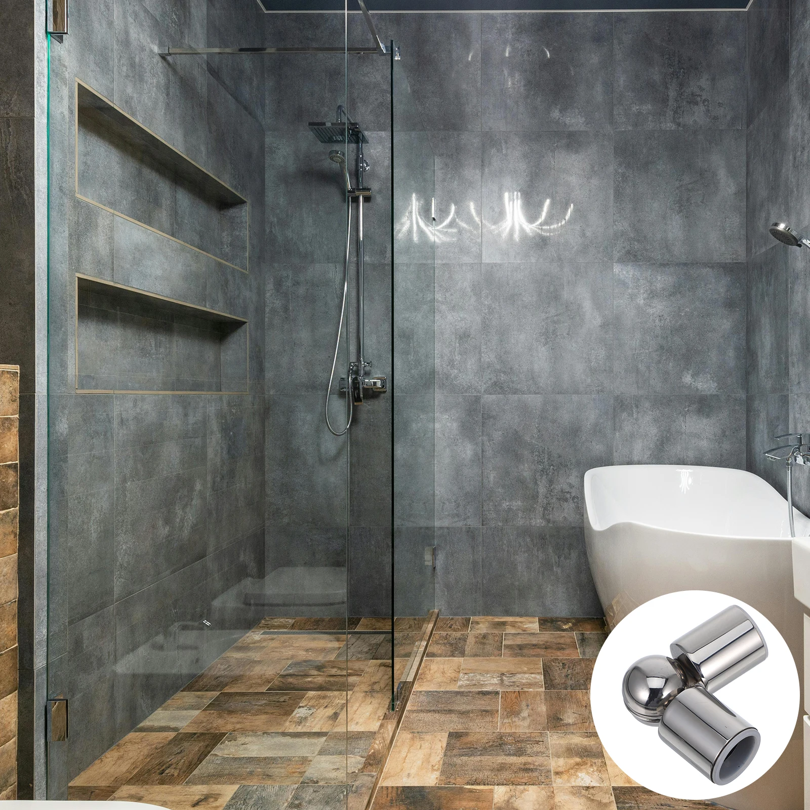 

Stainless Steel Pipe Connectors Corner Curtain Rod Rail Bracket Elbow Tube Extension