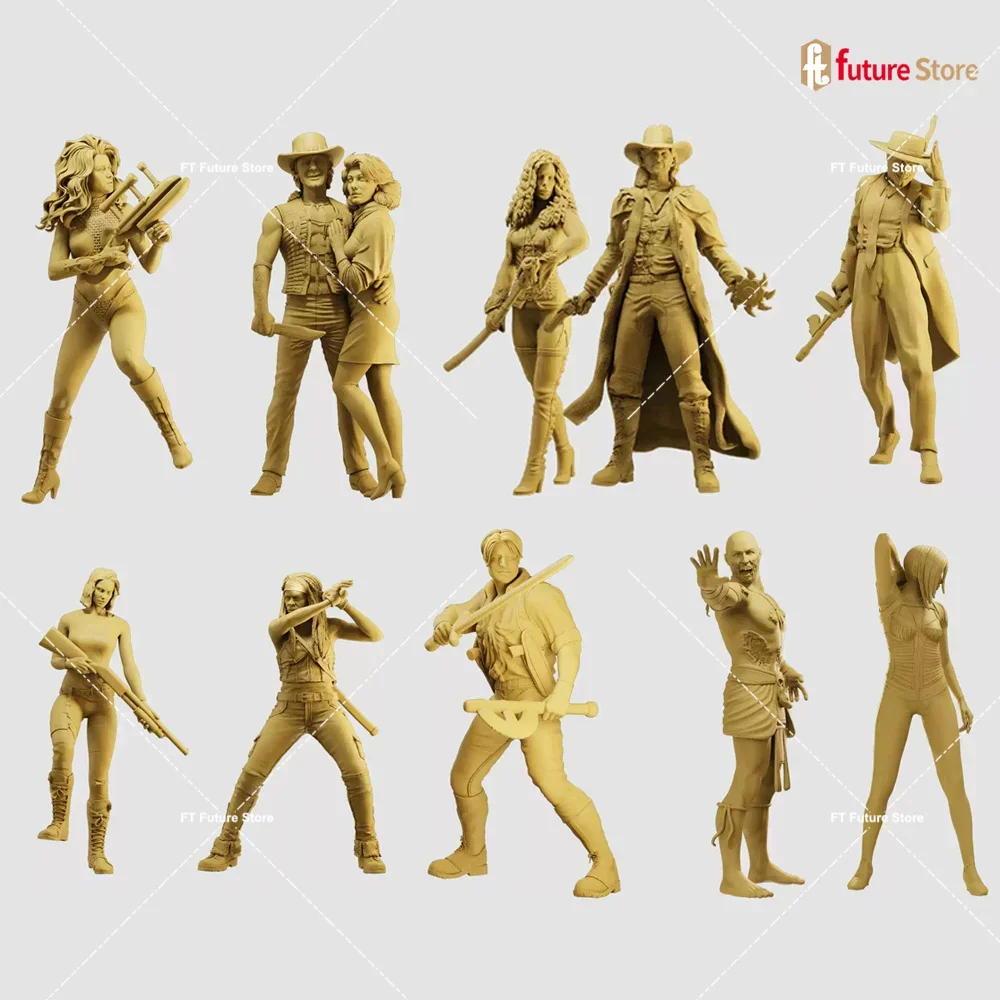 

3D Print 1/64 1/43 1/35 Male Female Movie Roles Miniatures Figures Model Figurine Mini Doll Creative Scene Prop Display Decor