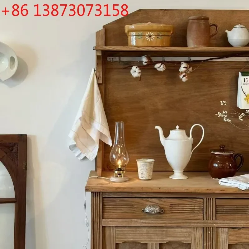 Rural retro coffee dining side Nanhai storage B & B dishes photography decorative cabinet