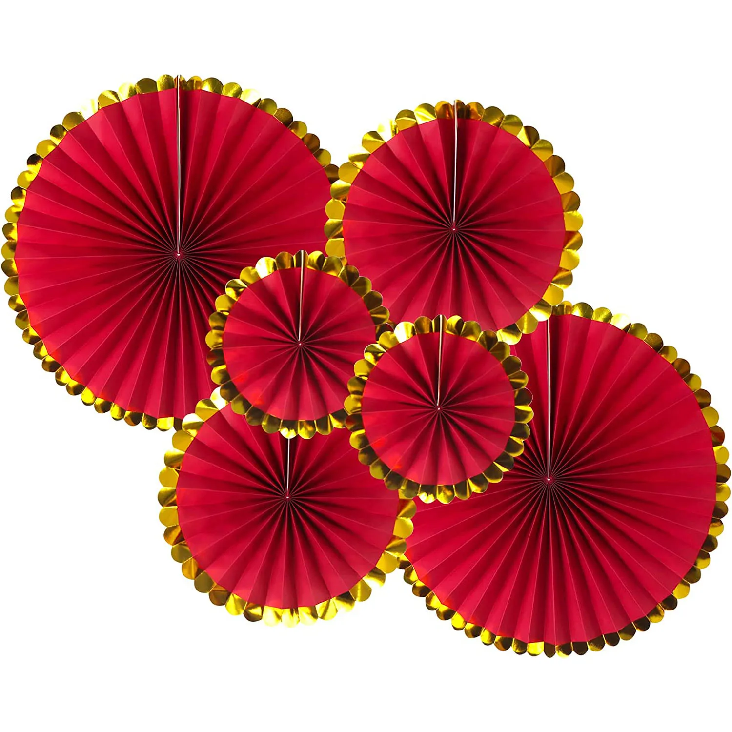 6 Teile/satz Rot Goldene Folie Frühling Festival Weihnachten Dekoration Hochzeit Papier blume Rot Haning Neue Jahr Alles Gute Zum Geburtstag Party