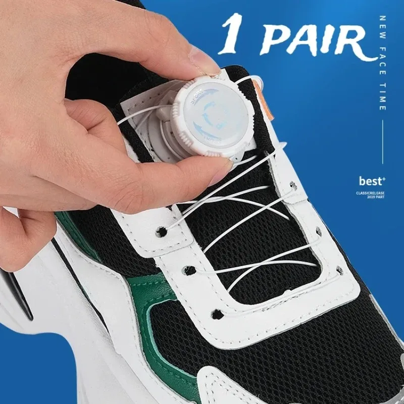 Metal Wire Laces Rotating Automatic Buckles Rope Sneaker Shoe Laces Easy No Tie Shoe Laces Quick Lock Shoestrings Child Unisex